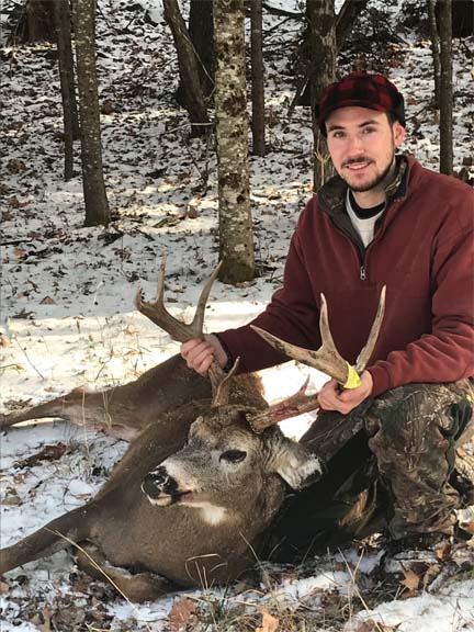 2017: Caleb Gates of Hartford, NY with an 8-pointer with a 20-inch spread taken Nov. 28 in Minerva, Essex County.