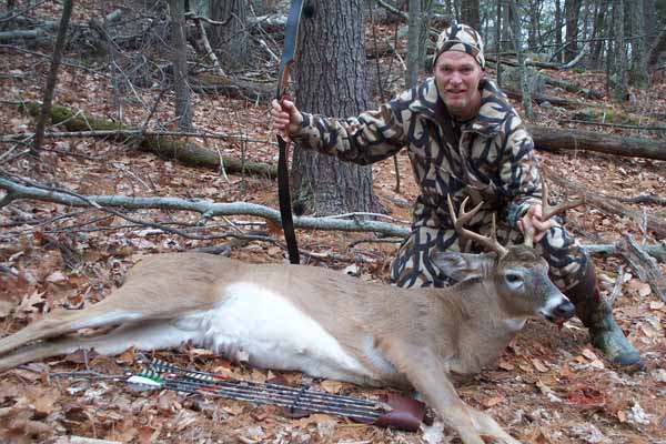 While the rest of us hunt with our rifles, Jeff "Captain JJ" Johnson of Diamond Point arrowed this 8-pointer on Dec. 1 in Warren County