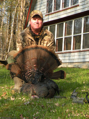 ADKHunter.com webmaster Dan Ladd with his second tom. 19-pounds, 9-inch beard, 1-inch spurs taken in Hogtown