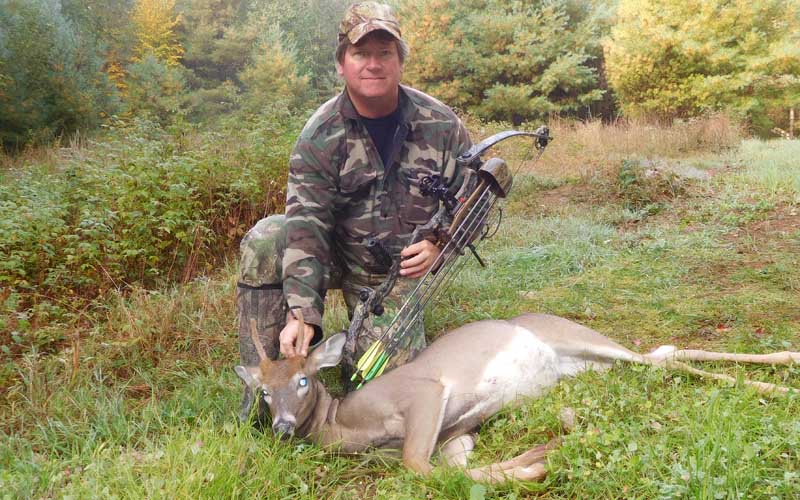 2019: ADKHunter.com publisher Dan Ladd with an opening day velvet spike taken in Fort Ann, NY.