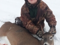 2020: Aden Beckwith, age 14, from Essex County, with his first buck, a 100-pound spike horn take in Franklin County. Congrats Aden!