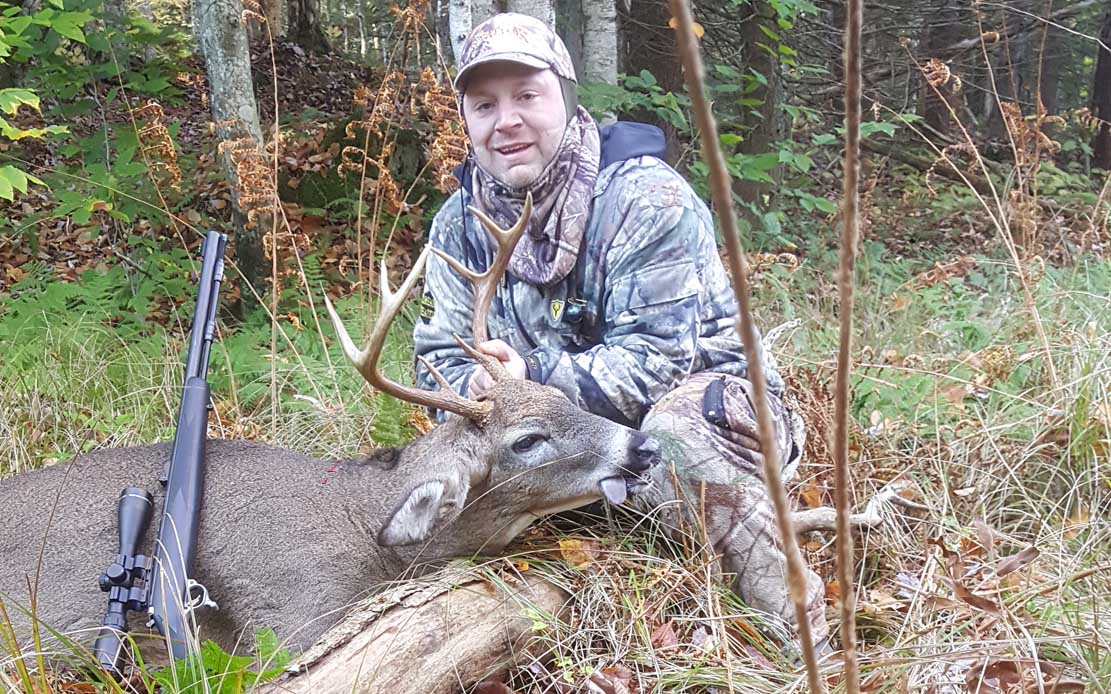 ohn Haresign of Phoenix, NY: 167-pound, 8 pointer taken in Redfield on opening morning of Northern Zone muzzleloader, 2016.